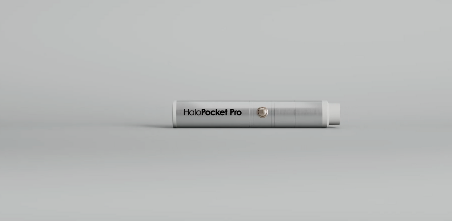 HaloPocket Pro device on a gray background