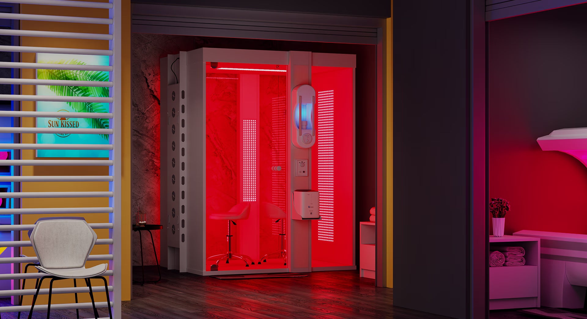 HaloRed O2 Medium in a tanning salon